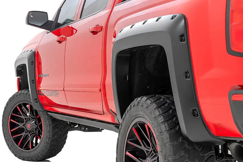 Rough Country Pocket Fender Flares 6'7" & 8' Bed GA0 Northsky Blue Chevy Silverado 1500 (14-18)/2500HD14-18 F-C11412B-GA0