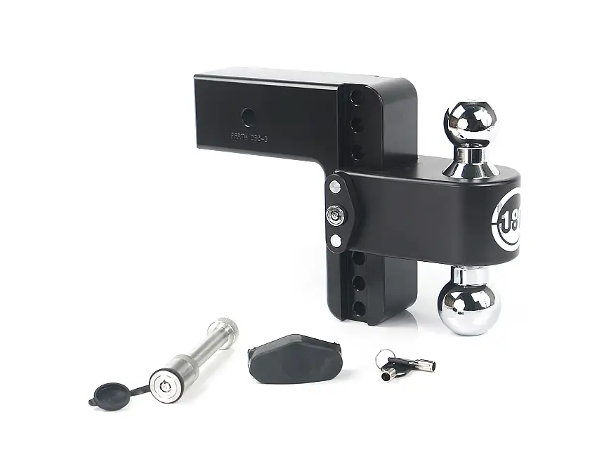 Weigh Safe Black 180 Hitch w/ Chrome Combo Ball - 6" Drop for 3" Shank w/Hitch Pin Lock CTB6-3-KA-CER-BLA