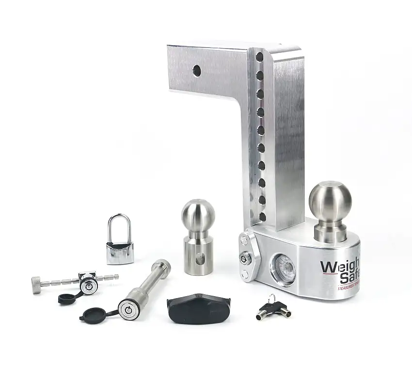 Weigh Safe Weigh Safe Adjustable Drop Hitch - 10" Drop for 3" Shank w/ Lock Set WS10-3-SET