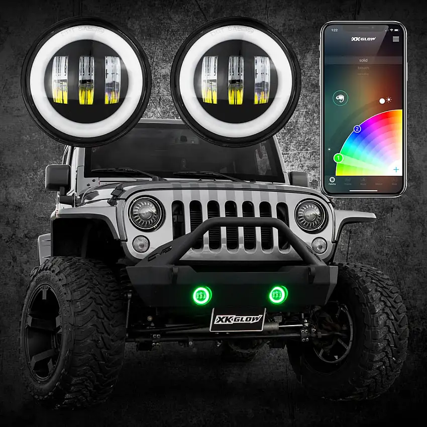 XK Glow LED Fog Light Kit for 18+ Jeep Wrangler JL, JLU & 20+ Gladiator JT XK042010-B-JL