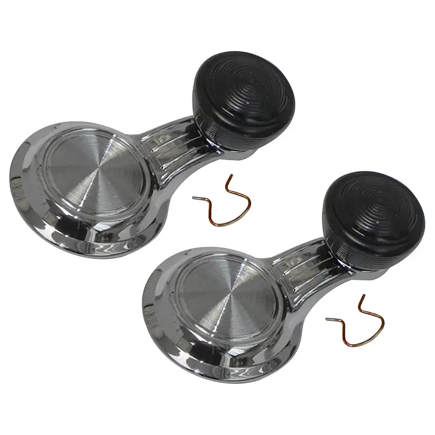 1968-72 GM A F & X-Body Vent Window Handle With Black Knob 2pc