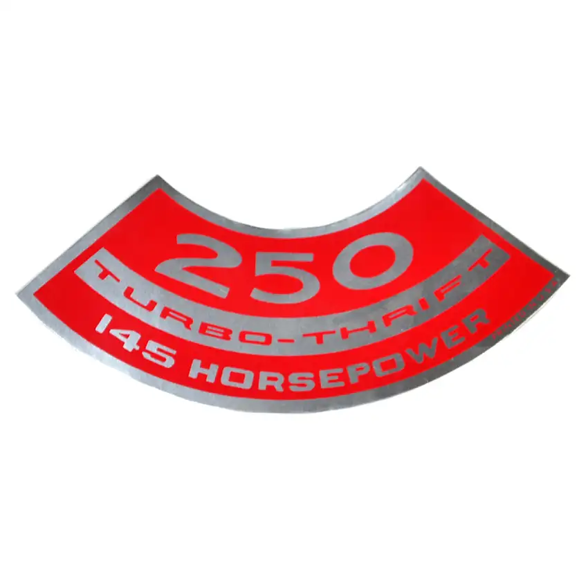 250 TURBO-THRIFT 145 HP Small Block Air Cleaner Decal.