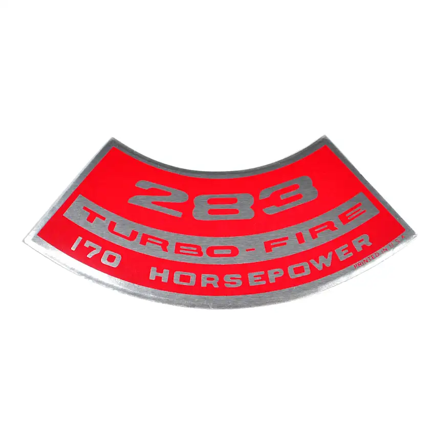 283 TURBO-FIRE 170 HP Small Block Air Cleaner Decal.
