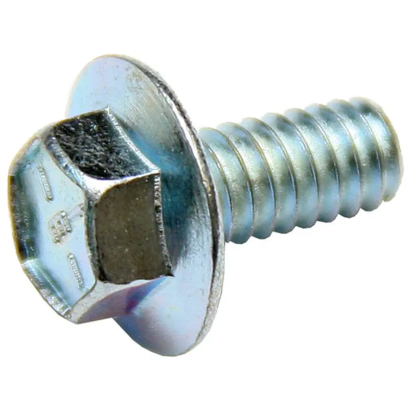 1/4" - 20 x 5.40" Hex Flange Bolt "E" Head Marking, 3/8" Head. Oldsmobile Valve Cover and Oil Pan Bolt. Finish: Silver / Zinc.