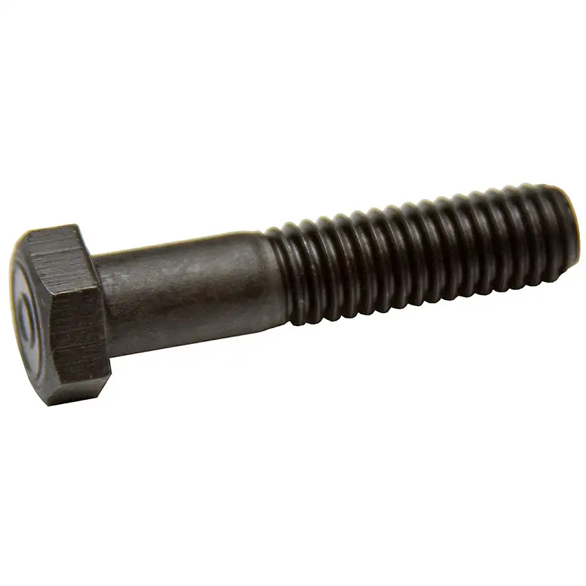 3/8" - 16 x 1.75" x 1 1/8" Thread, Grade 8 Hex Bolt, 9/16" Head. Pontiac Exhaust Manifold Bolt. Finish: Black Phosphate & Oil.