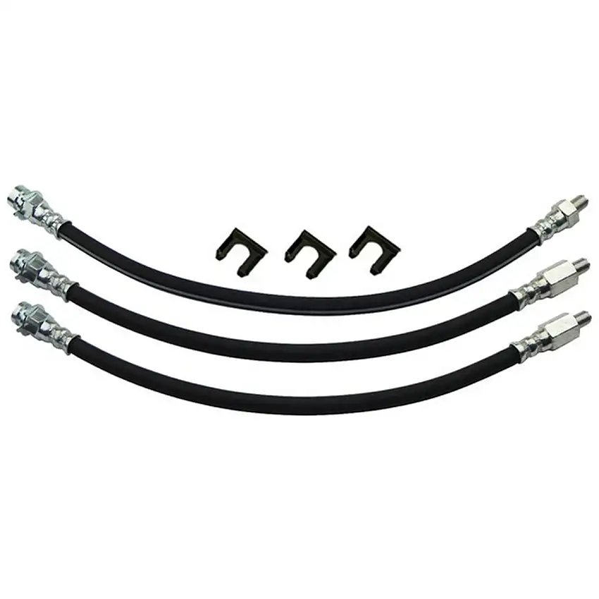 1957 Ford Thunderbird - Front Drum Brakes, Rear Drum Hose 6pc Kit - OE Steel