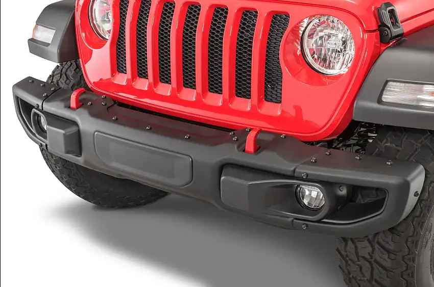 Mopar 3 Piece Rubicon Steel Front Bumper with LED Fog Lights for 18-25+ Jeep Wrangler JL & Gladiator JT 82215121