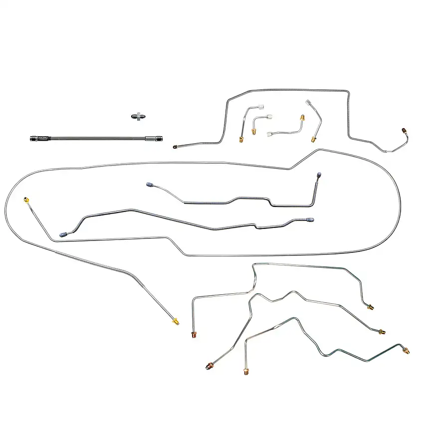 2000-05 Chevrolet/GMC S10/Sonoma 4WD w/RPO ZR2 Ext. Cab Shortbed w/Four-Wheel Disc Power Brake Line Kit 11pc, Stainless