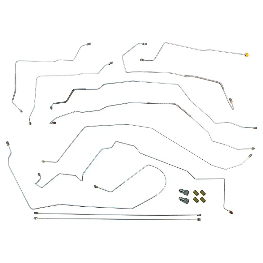 1999-00 Oldsmobile Alero, Front Disc Rear Drum or Four-Wheel Disc, w/ABS (Side of ABS) Power Brake Line Kit 7pc, Stainless