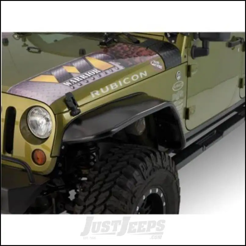 Warrior Products 10" Front Tube Fender Flares In Unfinished For 2007-18 Jeep Wrangler JK 2 Door & Unlimited 4 Door Models S7314-RAW